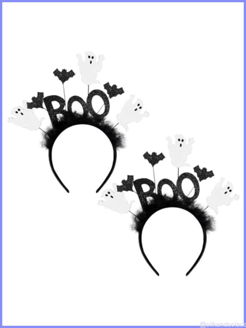 2 Pc Halloween Headband Set Bat Ghost Pumpkin Spider Hair Hoops Cosplay Party